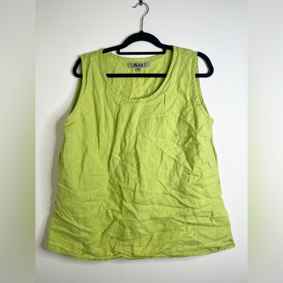 Flax Green Linen Sleeveless Top - Picture 3 of 8
